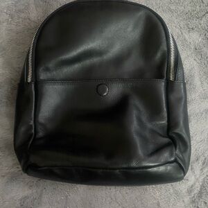 Elegant Black Leather Backpack